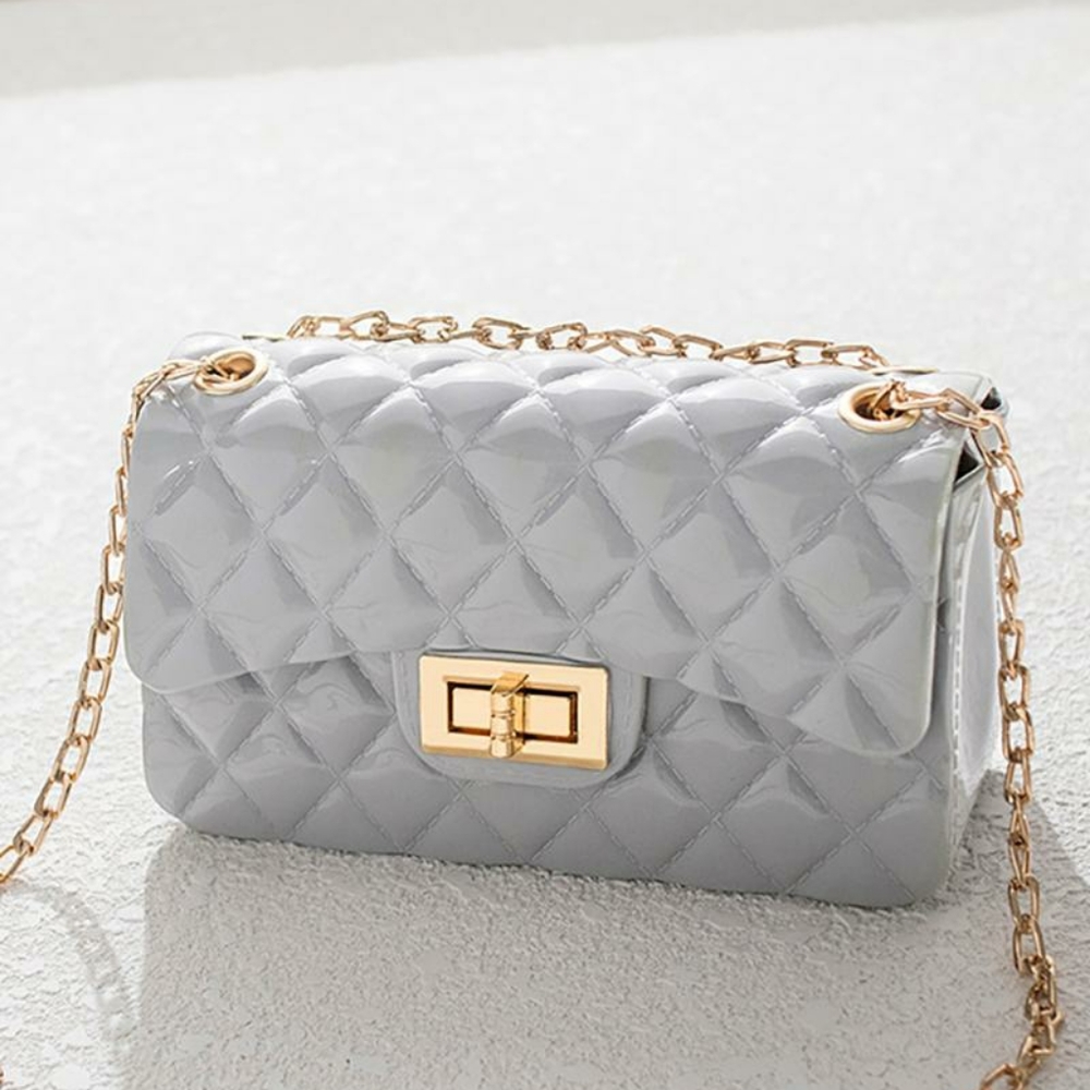 Small Quilted Flap Chain Crossbody Clutch Bag